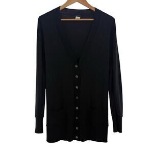 J. Crew 100% Merino Wool Longline Cardigan Sweater Button Front Pockets Size M